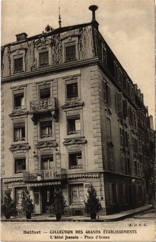 Carte postale ancienne Belfort Hotel Jeannin à Belfort