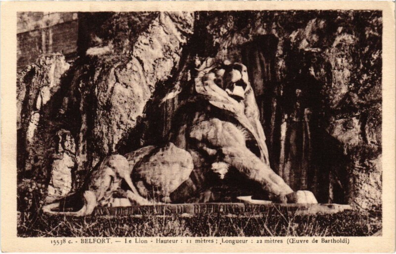 Carte postale ancienne Belfort Le Lion à Belfort