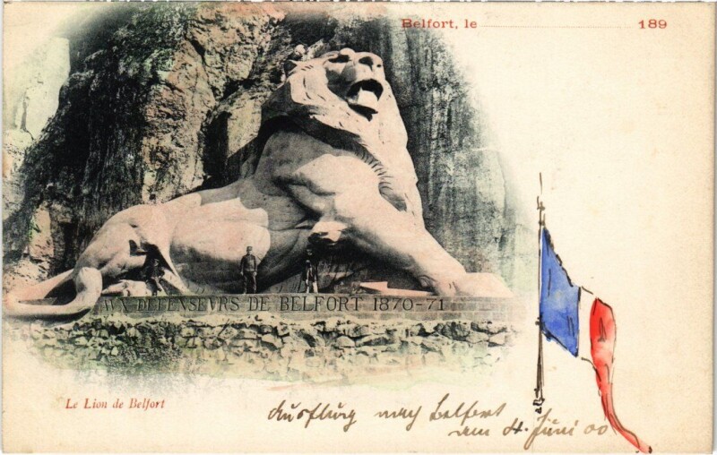 Carte postale ancienne Belfort Le Lion à Belfort