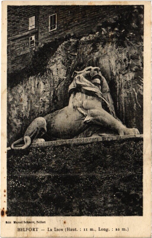 Carte postale ancienne Belfort Le Lion à Belfort