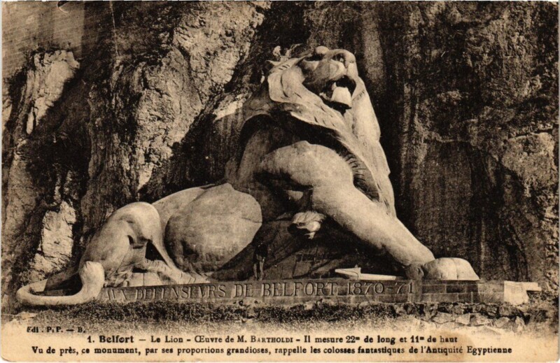 Carte postale ancienne Belfort Le Lion à Belfort