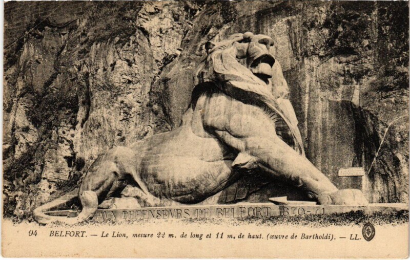 Carte postale ancienne Belfort Le Lion à Belfort