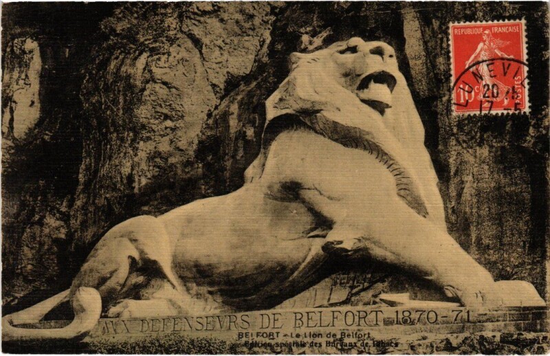 Carte postale ancienne Belfort Le Lion à Belfort