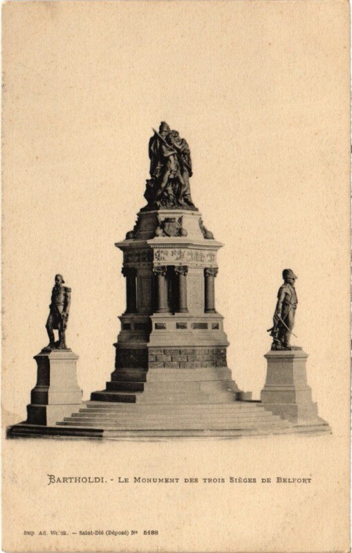 Carte postale ancienne Siege de Belfort Monument des Trois à Belfort