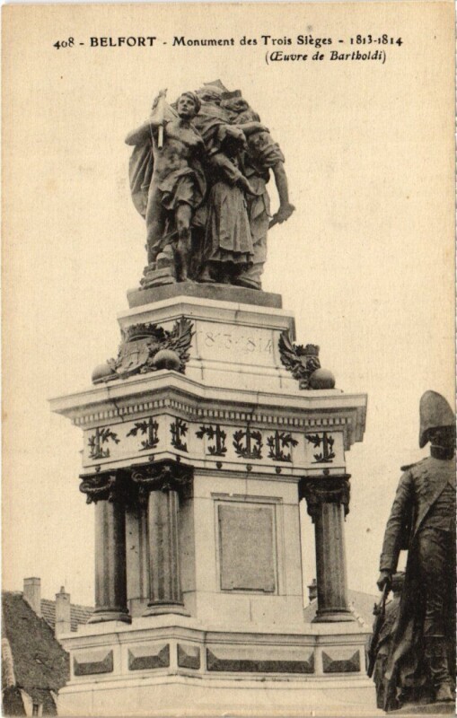 Carte postale ancienne Siege de Belfort Monument des Trois à Belfort