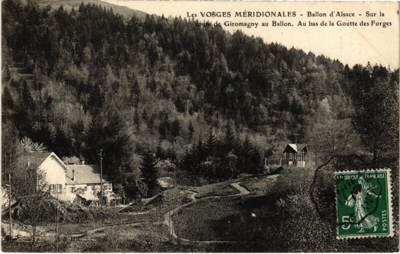 Carte postale ancienne Ballon d'Alsace sur la Route de Giromagny au Ballon à Giromagny