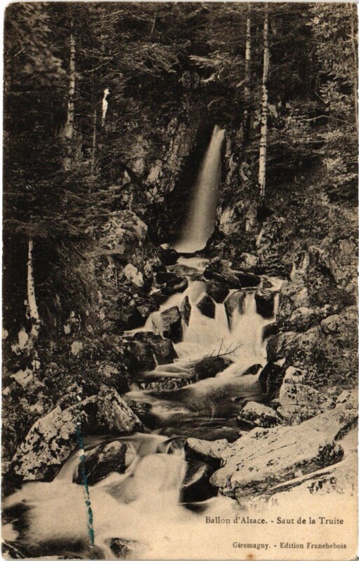 Carte postale ancienne Ballon d'Alsace Saut de la Truite 706m