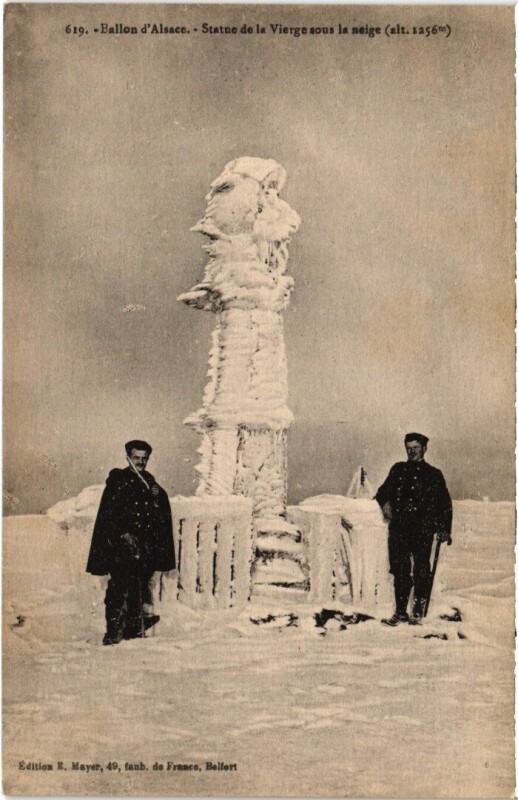 Carte postale ancienne Ballon d'Alsace Statue de la Vierge