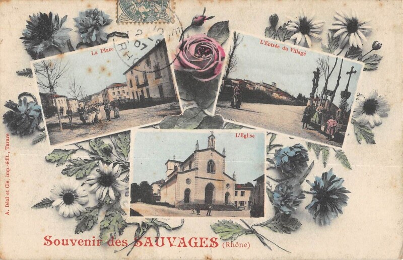 Carte postale ancienne Souvenir Des Sauvages
