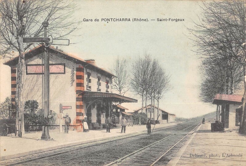 Carte postale ancienne Gare De Pontcharra - Saint Forgeux à Saint-Forgeux