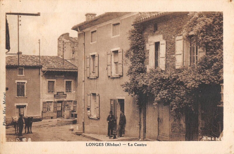 Carte postale ancienne Longes - Le Centre - cliché rare à Longes