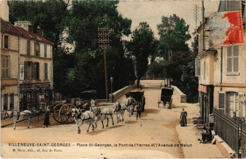 Carte postale ancienne Villeneuve Saint-Georges Place Saint-Georges à Villeneuve-Saint-Georges