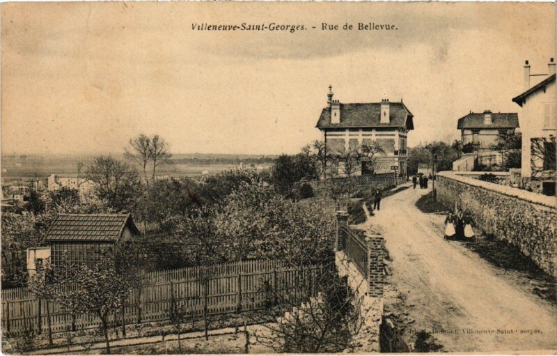 Carte postale ancienne Villeneuve Saint-Georges Rue de Bellevue à Villeneuve-Saint-Georges