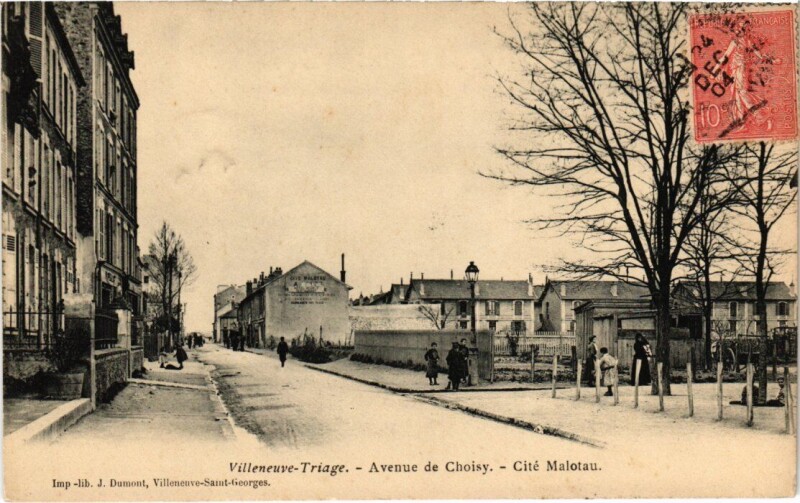 Carte postale ancienne Villeneuve Saint-Georges Avenue de Choisy à Villeneuve-Saint-Georges