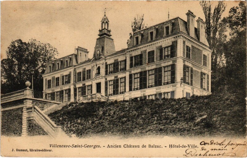 Carte postale ancienne Villeneuve Saint-Georges Ancien Chateau de Balzac Hotel de Ville à Villeneuve-Saint-Georges