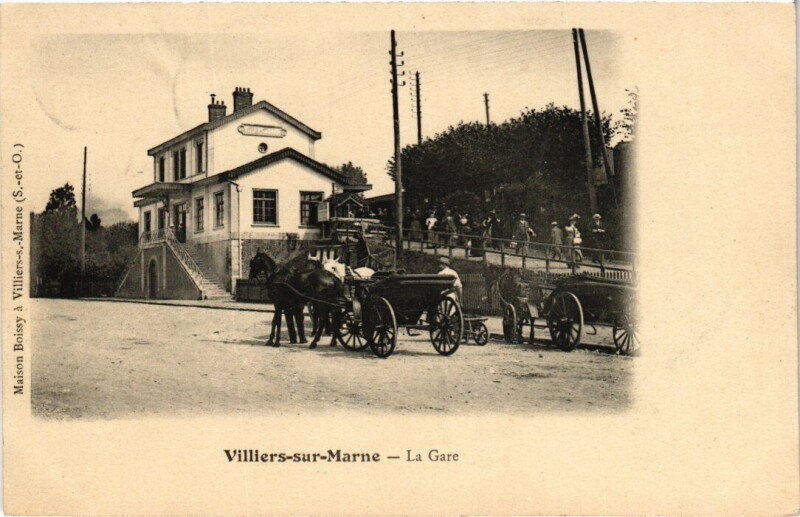 Carte postale ancienne Villiers sur Marne La Gare à Villiers-sur-Marne