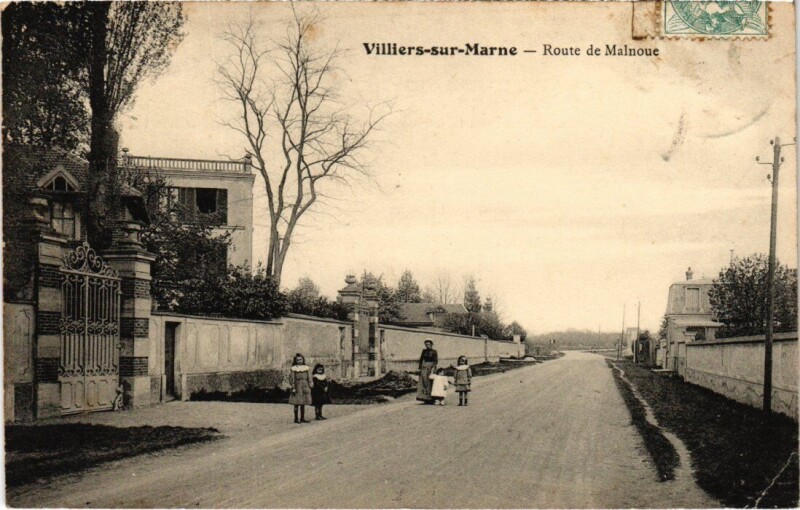 Carte postale ancienne Villiers sur Marne Route de Manoue à Villiers-sur-Marne