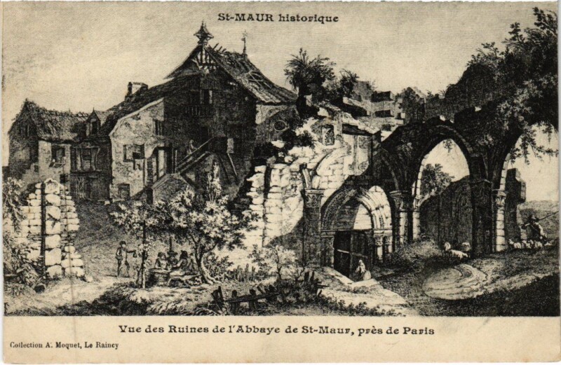 Carte postale ancienne St Maur vue des Ruines de l'Abbaye
