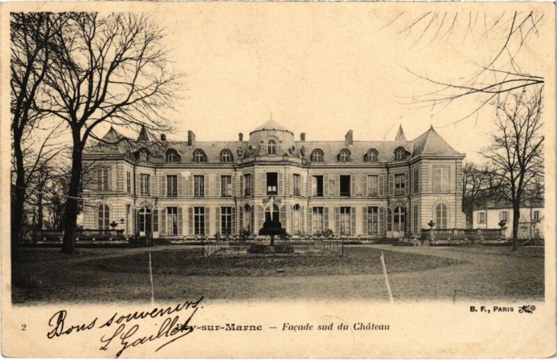 Carte postale ancienne Byr sur Marne Facade sud du Chateau