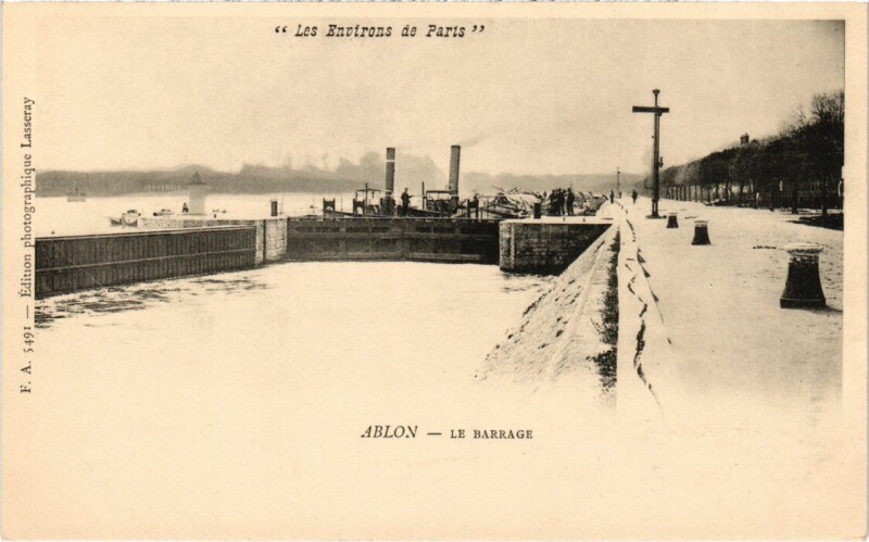 Carte postale ancienne Ablon Le Barrage