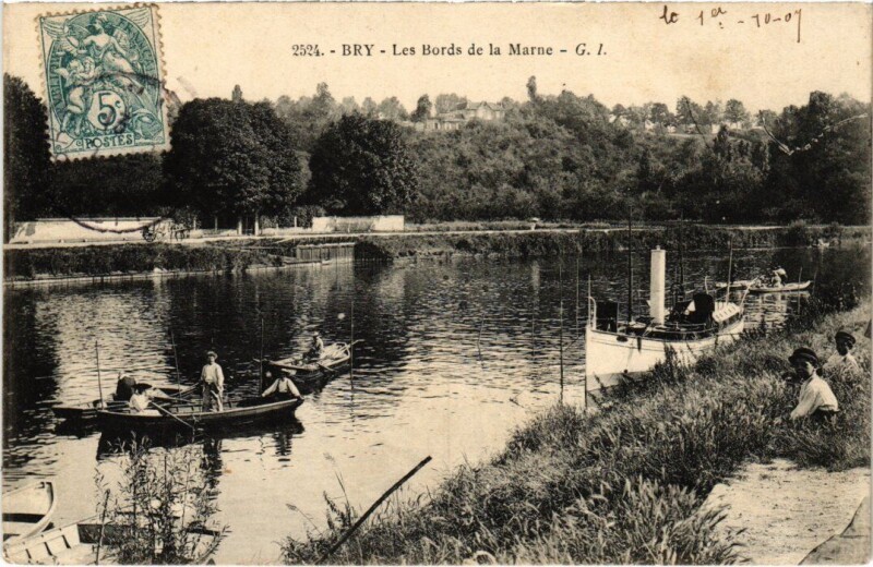 Carte postale ancienne BYr sur Marne Les Bords de la Marne
