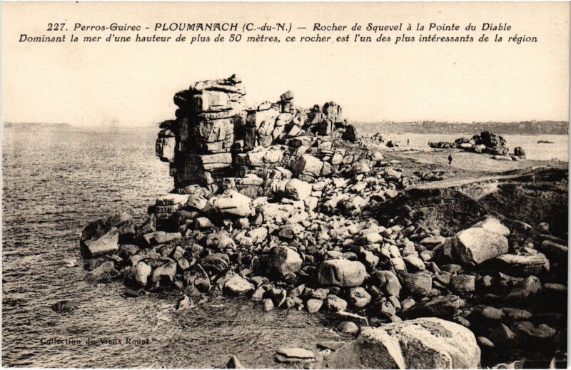 Carte postale ancienne Ploumanac'h Rocher de Squevel