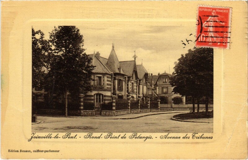 Carte postale ancienne Joinville Rond Point de Polangis Avenue des Tribunes