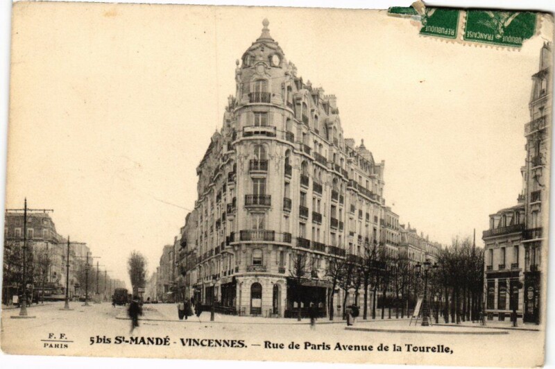 Carte postale ancienne St Mande Rue de Paris Avenue de la Tourelle