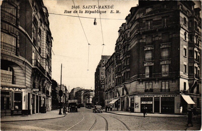 Carte postale ancienne St Mande Rue de la Republique