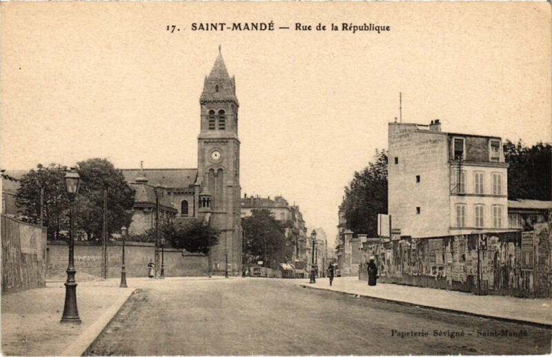 Carte postale ancienne St Mande Rue de la Republique