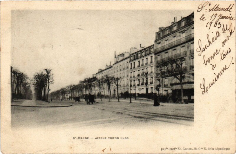 Carte postale ancienne St Mande Avenue Victor Hugo