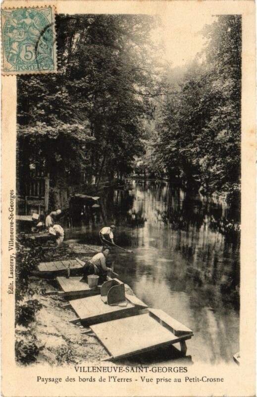 Carte postale ancienne Villeneuve Saint-Georges Paysage des bords de l'Yerres à Villeneuve-Saint-Georges