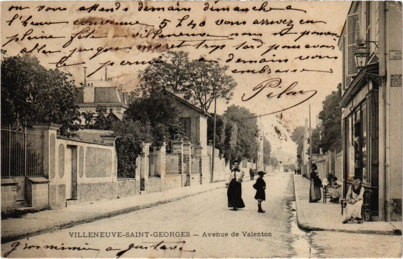 Carte postale ancienne Villeneuve Saint-Georges Avenue de Valenton à Valenton