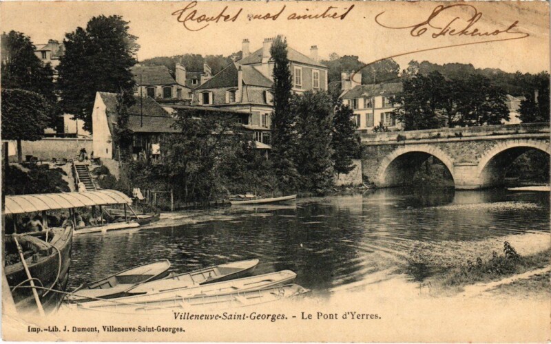 Carte postale ancienne Villeneuve Saint-Georges Pont d'Yerres à Villeneuve-Saint-Georges