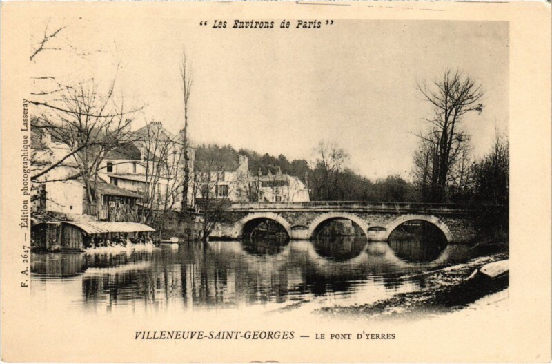Carte postale ancienne Villeneuve Saint-Georges Pont d'Yerres à Villeneuve-Saint-Georges