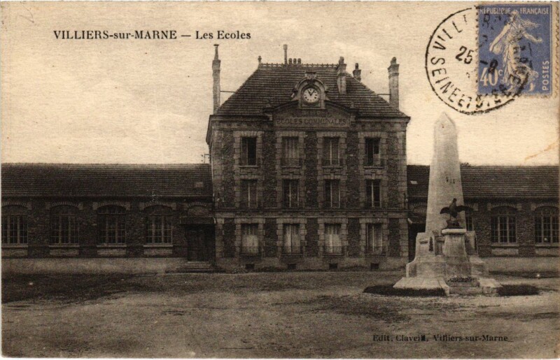 Carte postale ancienne Villiers sur Marne Les Ecoles à Villiers-sur-Marne