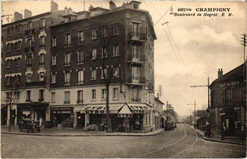 Carte postale ancienne Champigny Boulevard de Nogent