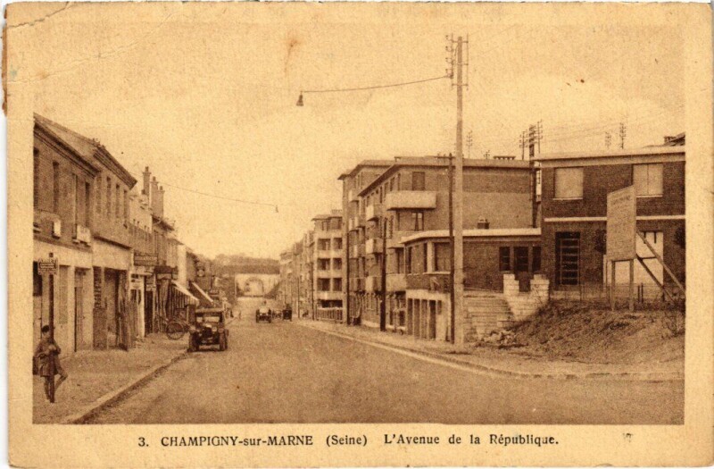 Carte postale ancienne Champigny Avenue de la Republique