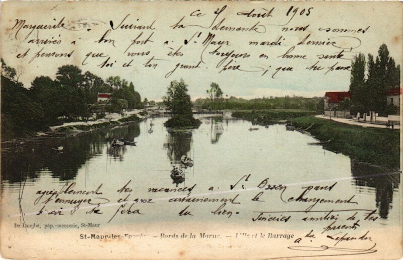 Carte postale ancienne St Maur Ile et le Barrage