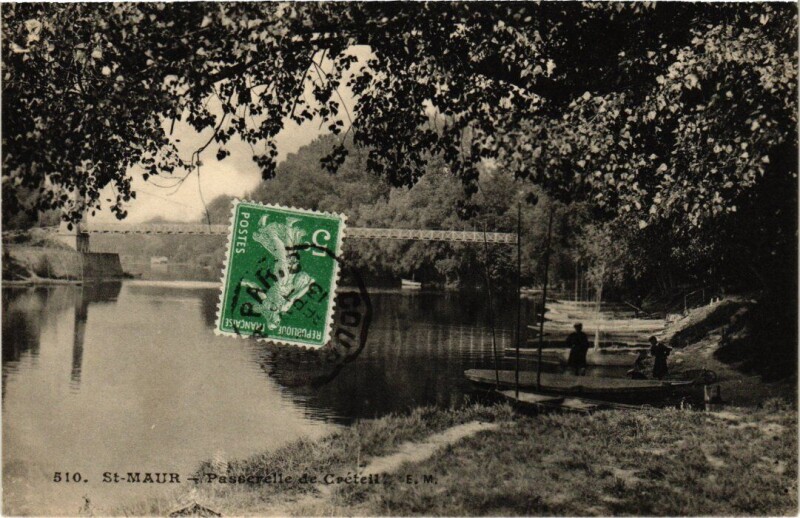 Carte postale ancienne St Maur Passerelle de Creteil