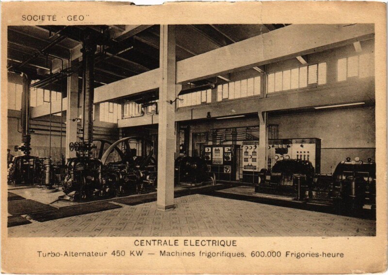 Carte postale ancienne Centrale Electrique Machines frigorifiques