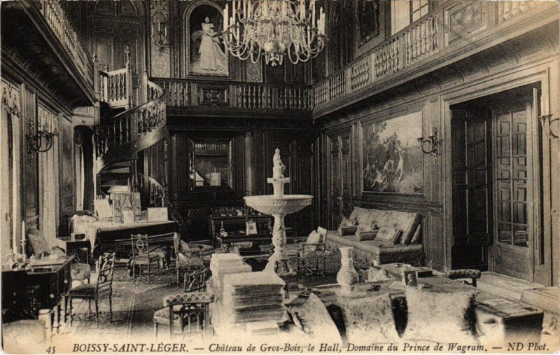 Carte postale ancienne Boissy Saint-Leger Chateau de Gros Bois Le Hall