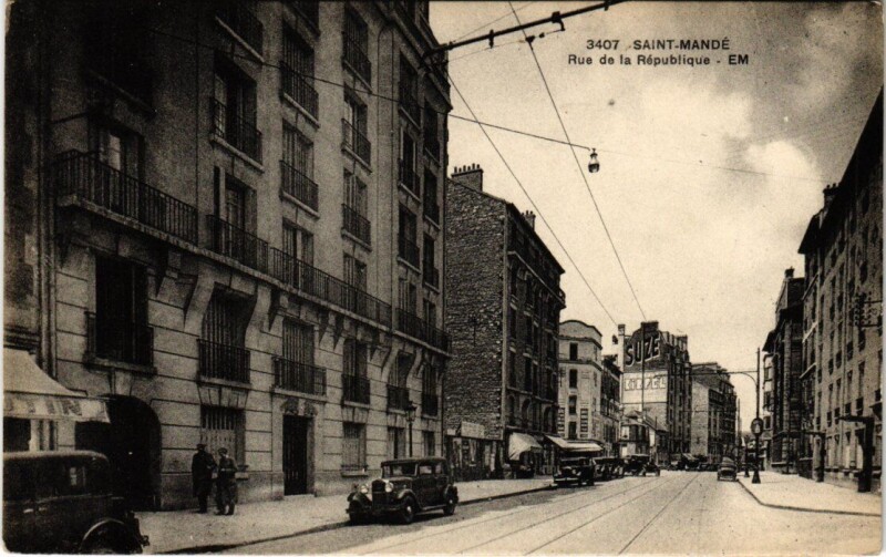 Carte postale ancienne St Mande Rue de la Republique