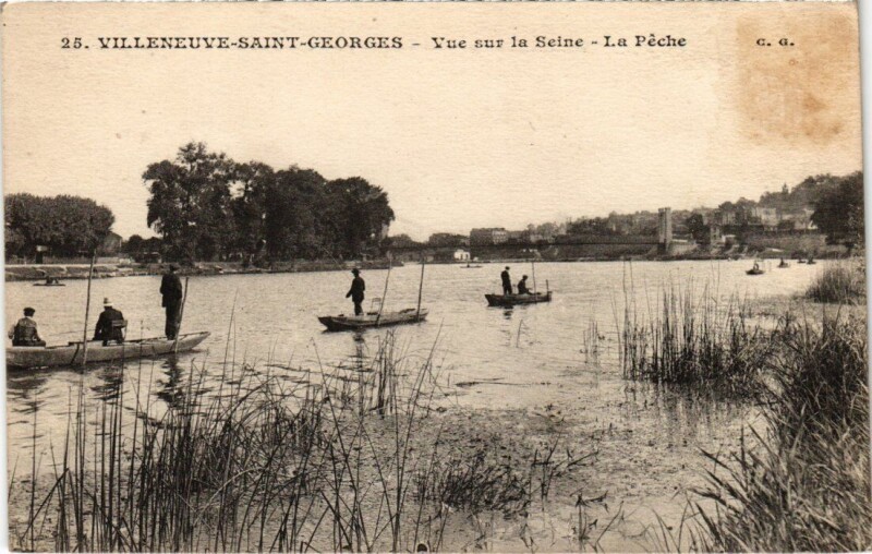Carte postale ancienne Villeneuve Saint-Georges La Peche à Villeneuve-Saint-Georges