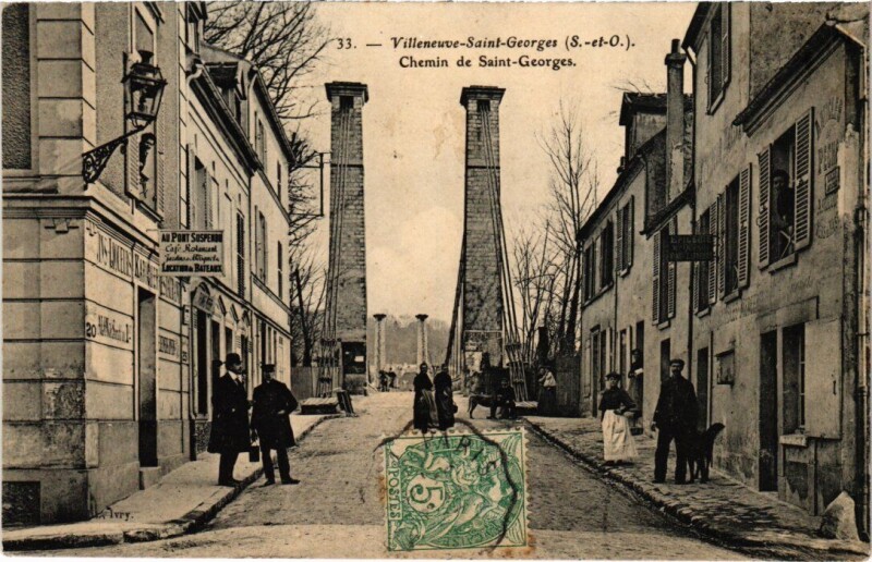 Carte postale ancienne Villeneuve Saint-Georges Chemin de Saint-Georges à Villeneuve-Saint-Georges