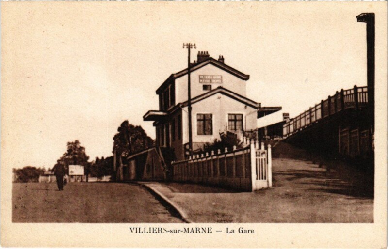 Carte postale ancienne Villiers sur Marne La Gare à Villiers-sur-Marne