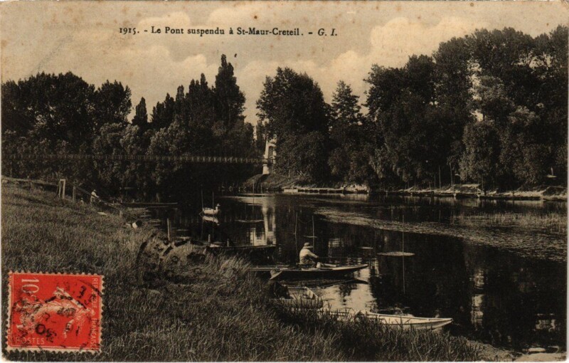 Carte postale ancienne St Maur Pont Suspendu