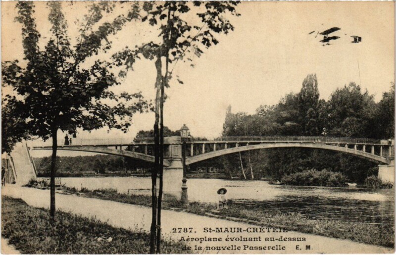 Carte postale ancienne St Maur Nouvelle passerelle