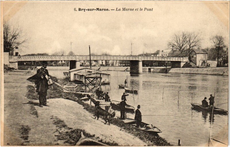 Carte postale ancienne Byr sur Marne La Marne et le Pont
