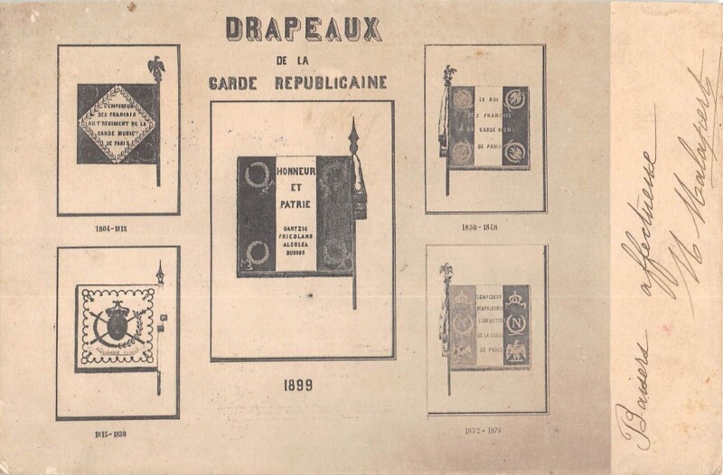 Carte postale ancienne Paris IVe - Drapeaux De La Garde Republicaine - Annee 1899 à Paris 4e